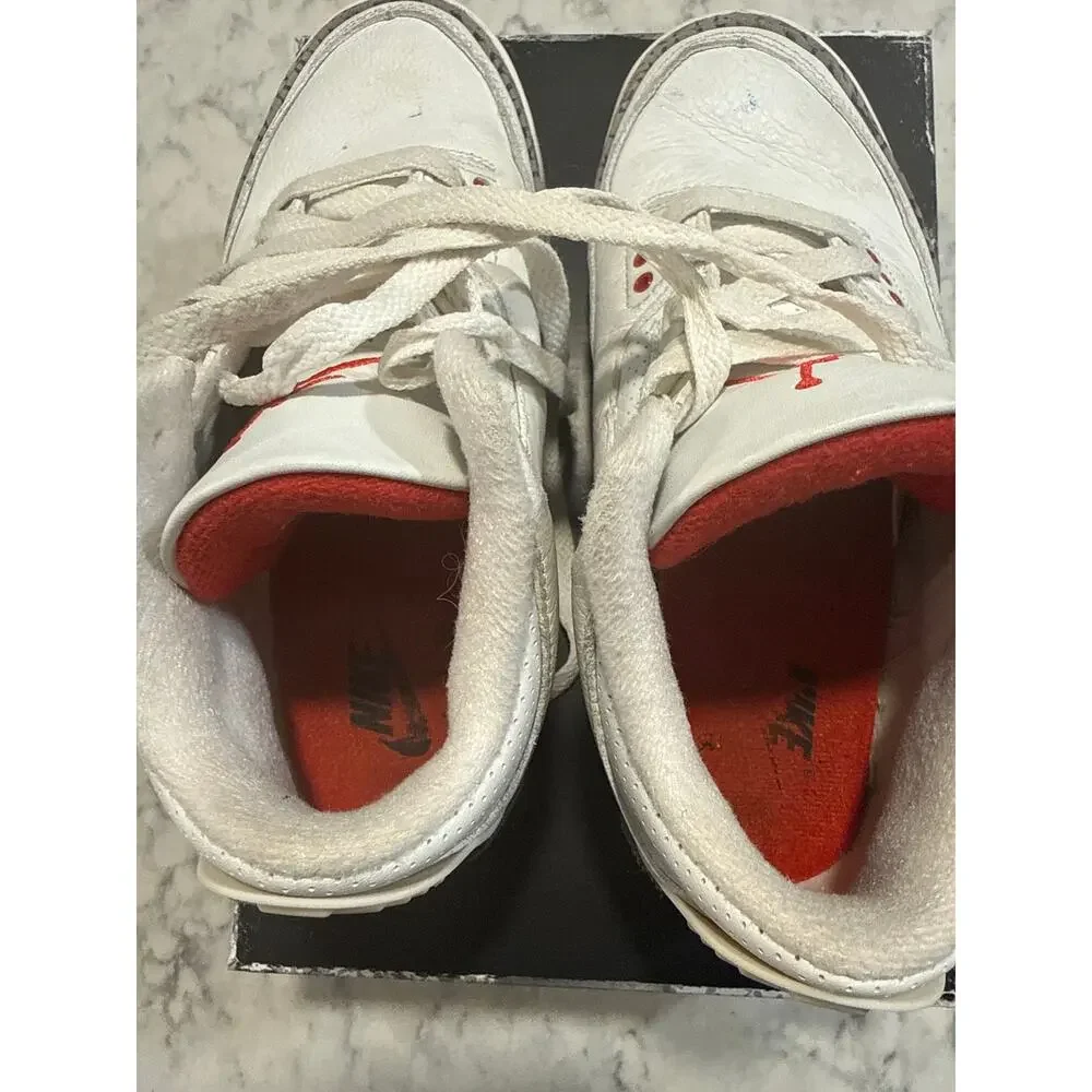 Air Jordan 3 Retro Fire Red White Black Kids Size 3.5Y DN3707-100 w/ Box